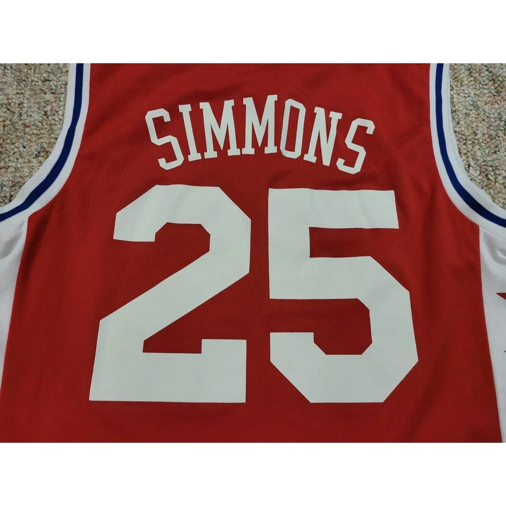 Adidas Philadelphia 76ers Jersey Mens Small Ben Simmons #25 Red NBA Basketball